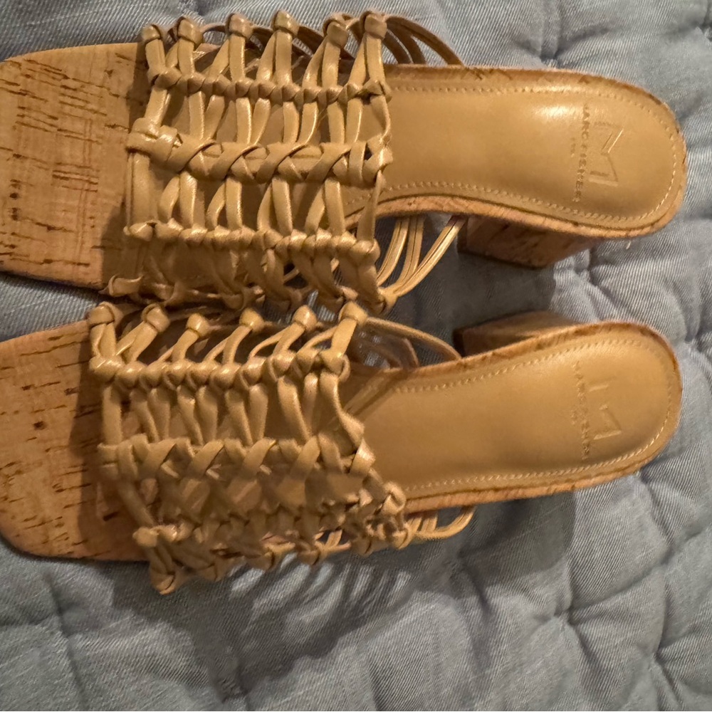 Marc Fisher Beige Woven Sandals